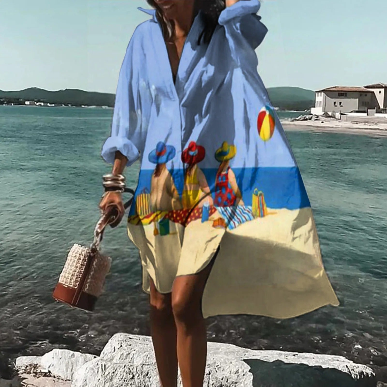 Florence Shirt Dress for Women – Casual Light Linen Dress with Straight Cut & Summer Style
