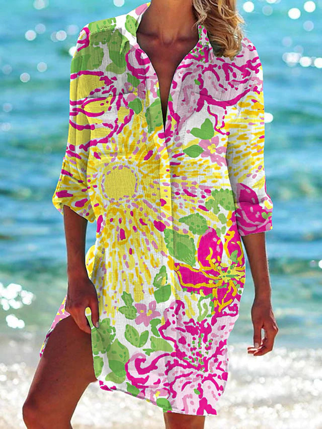 Ophelia Beach Tunic for Women – Flowy Summer Dress for Vacation & Leisure