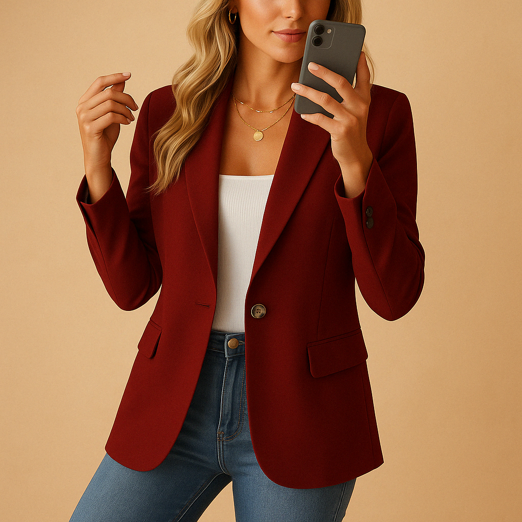 Kelly Fitted Blazer for Women – Elegant Jacket with Stretch Fabric & Structured Cut for a Chic Look