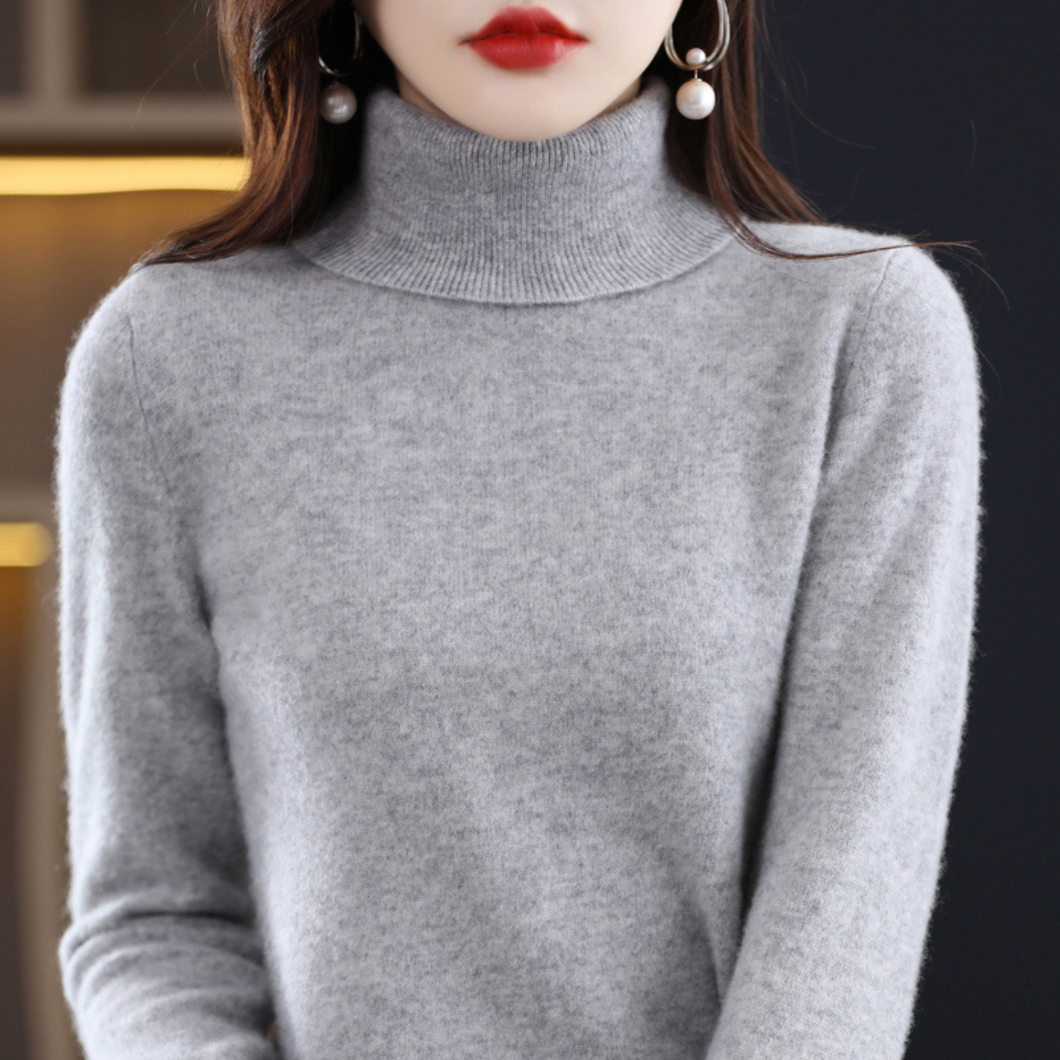 Emmie Cashmere Turtleneck Sweater for Women – Premium Soft Knit for Warmth and Light Comfort