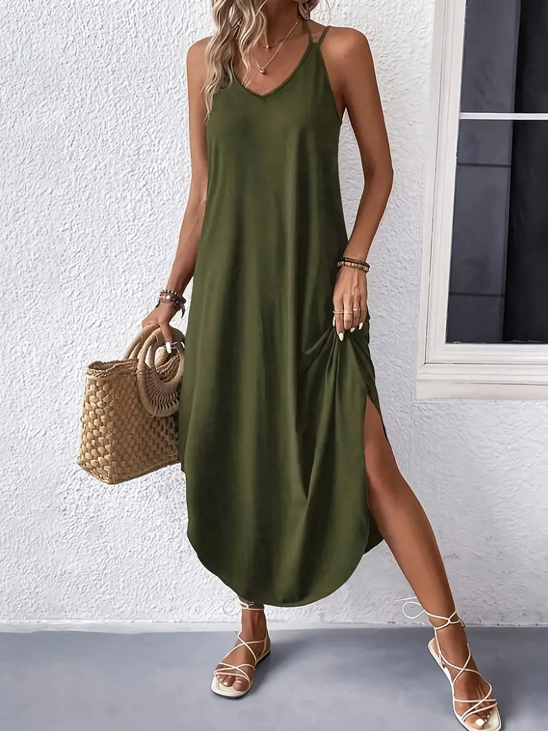 Harley Cami Dress for Women – Light Summer Dress with Straps, Loose Cut & Breathable V-Neck