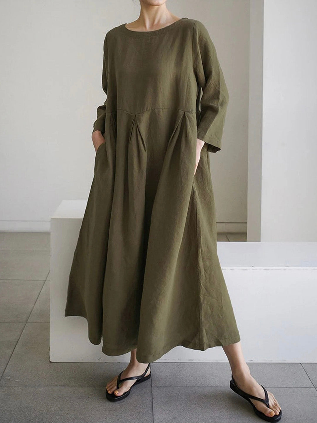 Cielo Long Dress for Women – Light Linen, Natural Comfort & Elegant Minimalist Style