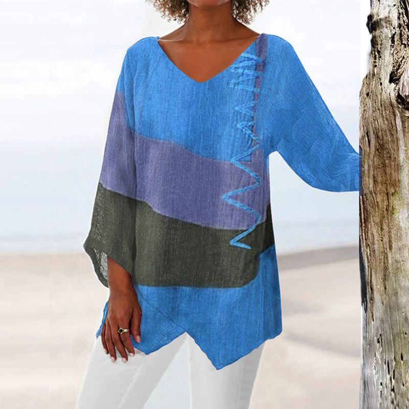 Solange Top for Women – Two-Tone Design with V-Neck & Flattering Cut for Comfort and Style