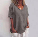 Ana Classic Blouse for Women – Loose-Cut Blouse with Short Sleeves for a Casual Look