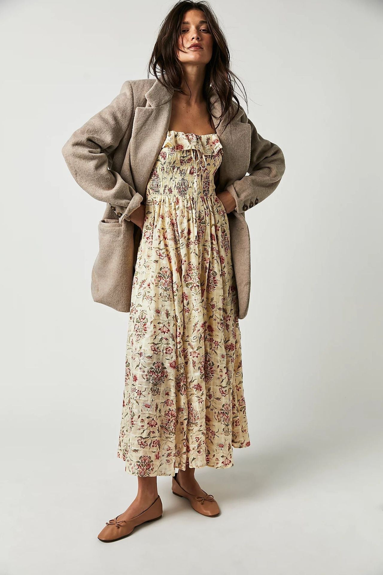 Quinn Midi Dress for Women – Floral Cotton Dress with Romantic Boho Style & Flattering Cut