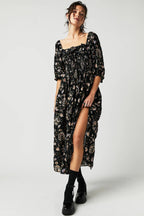 Quinn Midi Dress for Women – Floral Cotton Dress with Romantic Boho Style & Flattering Cut