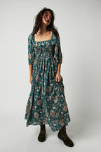 Quinn Midi Dress for Women – Floral Cotton Dress with Romantic Boho Style & Flattering Cut