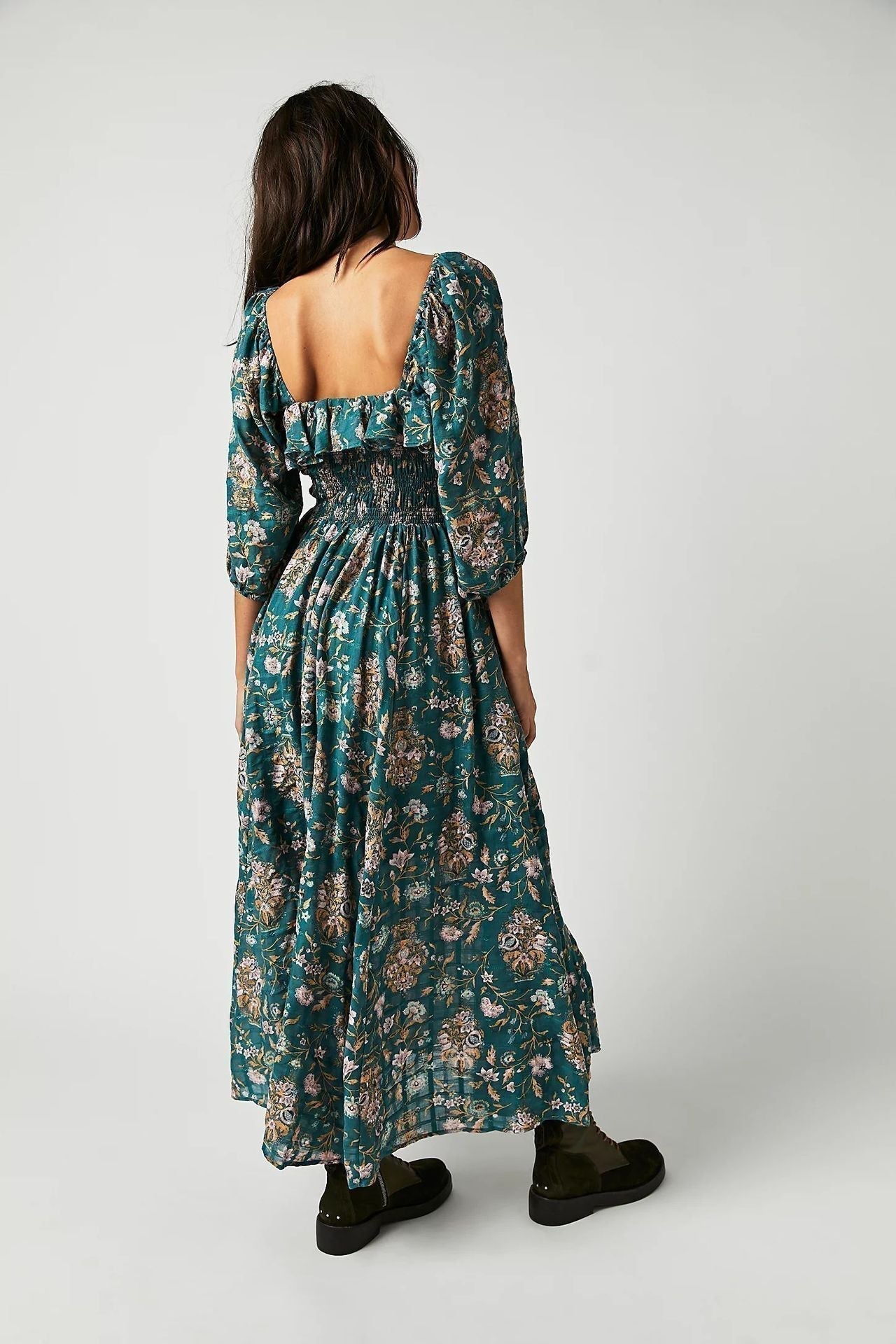 Quinn Midi Dress for Women – Floral Cotton Dress with Romantic Boho Style & Flattering Cut