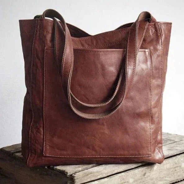 Noelle Tote Bag for Women – Large Genuine Leather Handbag with Compartments & Long Handles