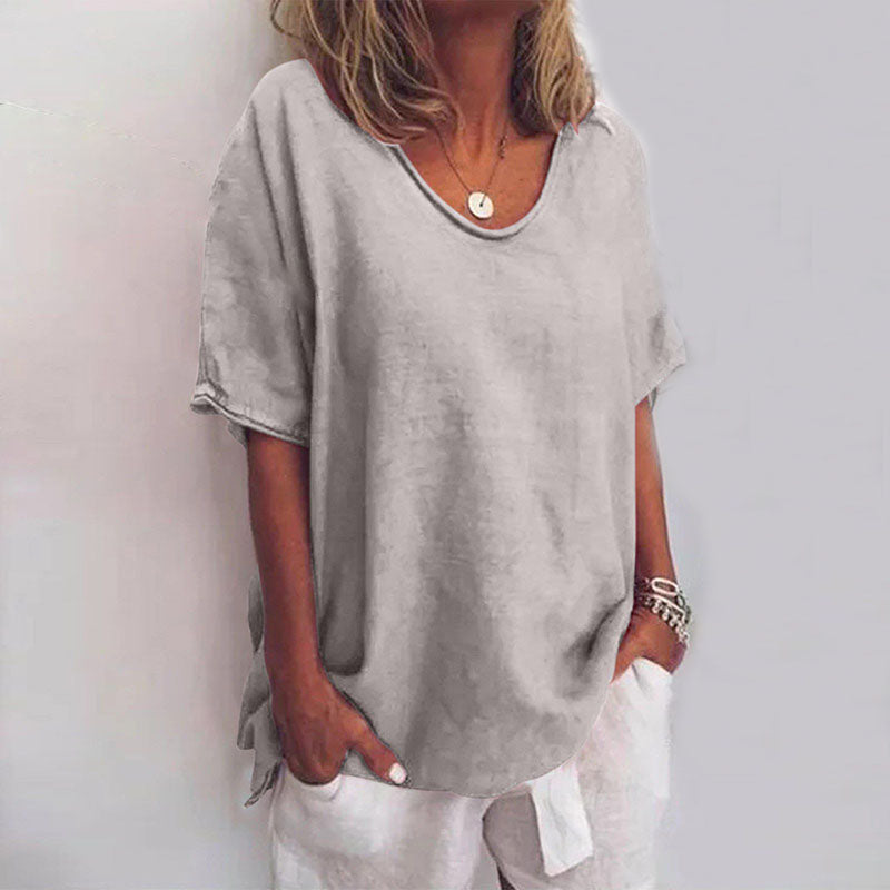Ana Classic Blouse for Women – Loose-Cut Blouse with Short Sleeves for a Casual Look