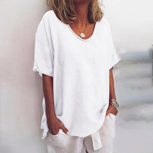 Ana Classic Blouse for Women – Loose-Cut Blouse with Short Sleeves for a Casual Look