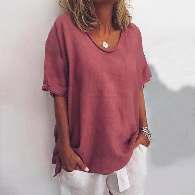 Ana Classic Blouse for Women – Loose-Cut Blouse with Short Sleeves for a Casual Look