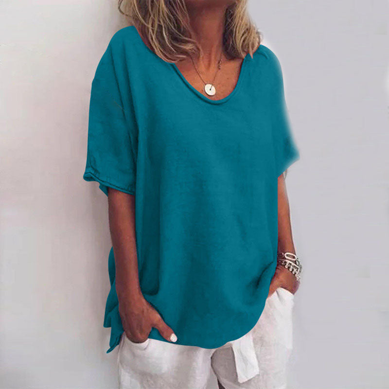 Ana Classic Blouse for Women – Loose-Cut Blouse with Short Sleeves for a Casual Look