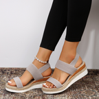 Anna Platform Sandals for Women – Elastic Straps & Comfortable Summer Sandals with Stylish Look