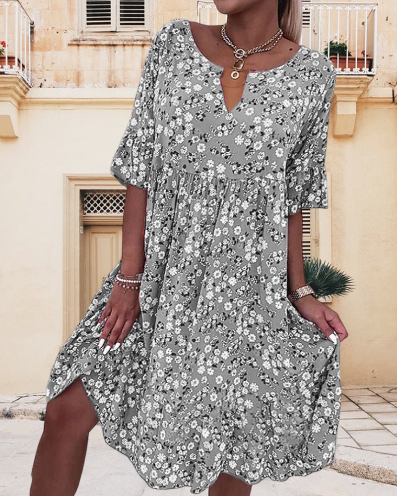 Selina Summer Dress for Women – Elegant Floral Dress with Airy Cut & Romantic Design