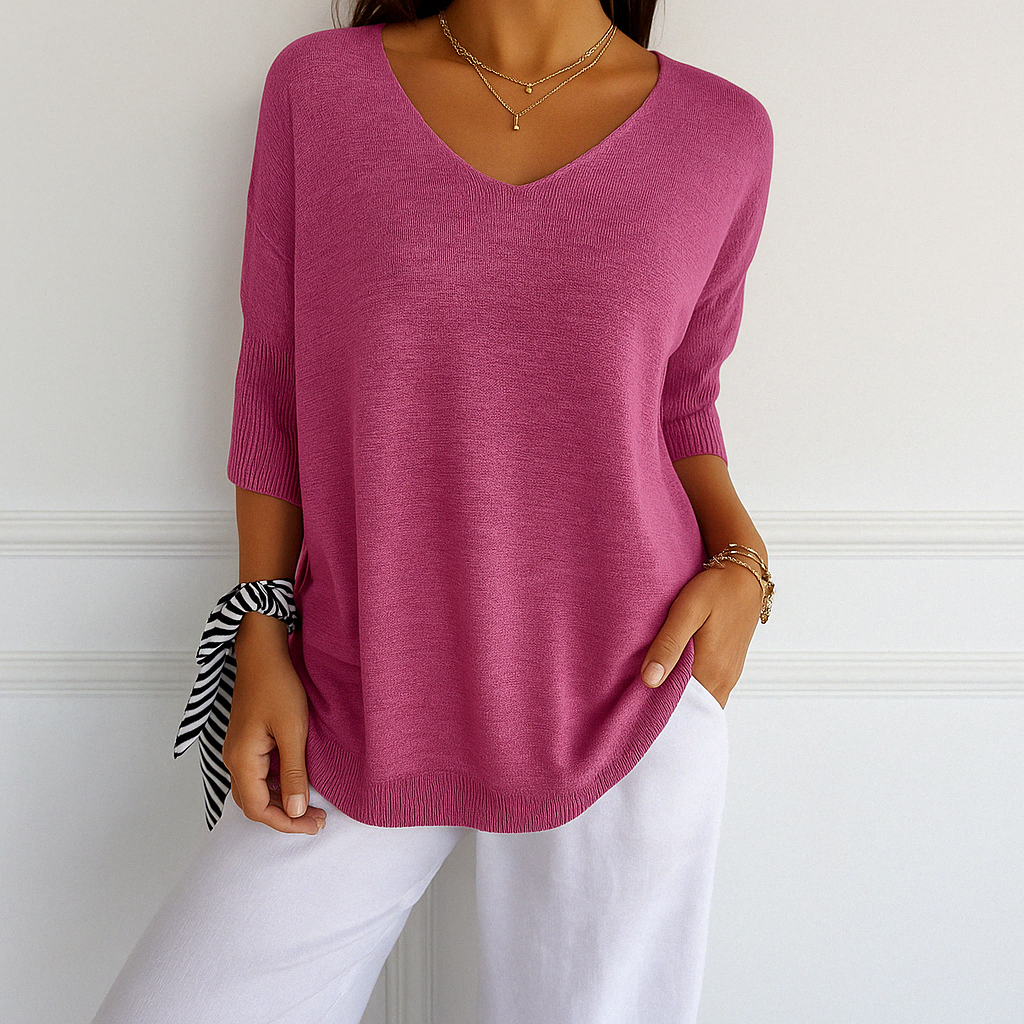 Coraline V-Neck Sweater for Women – Fine Knit, Soft & Elegant for a Refined Style