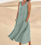 Elise Cotton Dress for Women – Soft, Breathable & Handy Pockets for Everyday Comfort