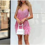 Samantha Cocktail Dress for Women – Fitted Sequin Dress with Elegant Cut for Festive Occasions