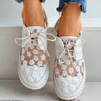 Stephanie Shoes for Women – Comfortable Loafers with Floral Embroidery & Sturdy Sole