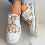 Stephanie Shoes for Women – Comfortable Loafers with Floral Embroidery & Sturdy Sole