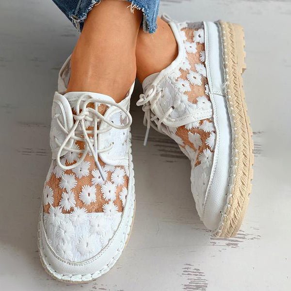 Stephanie Shoes for Women – Comfortable Loafers with Floral Embroidery & Sturdy Sole