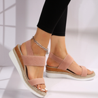 Anna Platform Sandals for Women – Elastic Straps & Comfortable Summer Sandals with Stylish Look