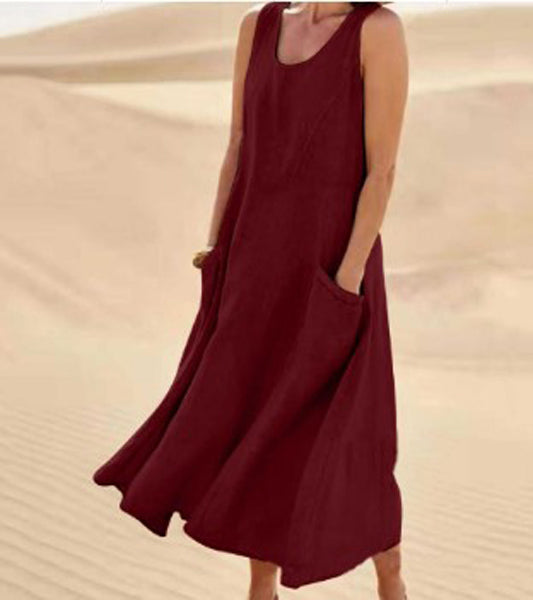 Elise Cotton Dress for Women – Soft, Breathable & Handy Pockets for Everyday Comfort