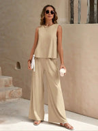 Molly Summer Set for Women – 2-Piece Outfit with Casual Top and Flowy Pants